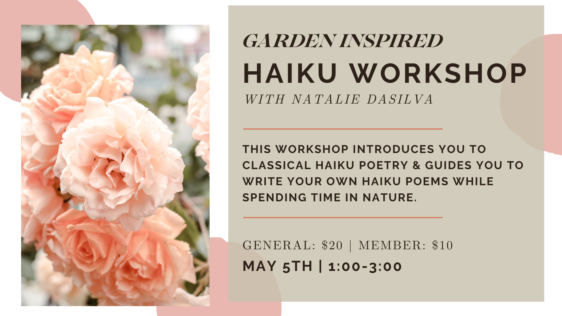 Haiku poetry workshop in Silverton Oregon Garden